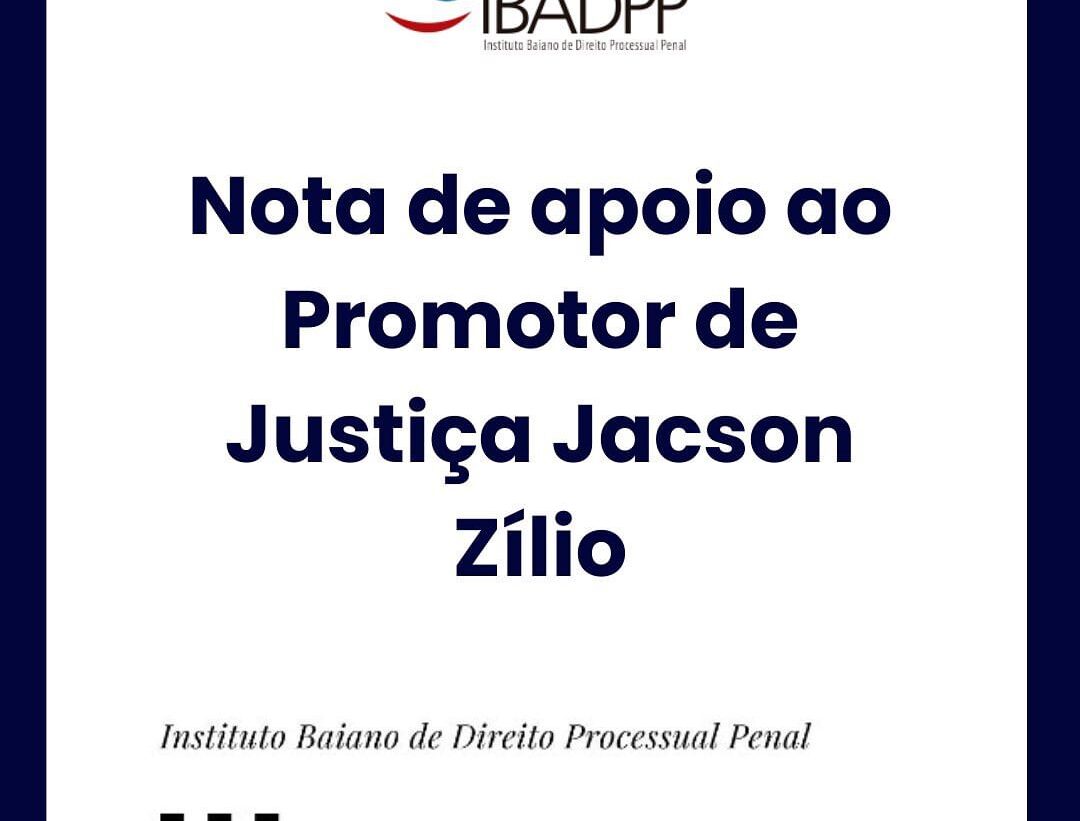 Nota de Apoio ao Promotor de Justiça Jacson Zilio