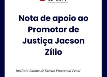 Nota de Apoio ao Promotor de Justiça Jacson Zilio